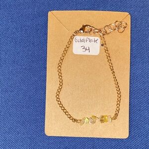 Gold Plated Bracelet with Heart Charms